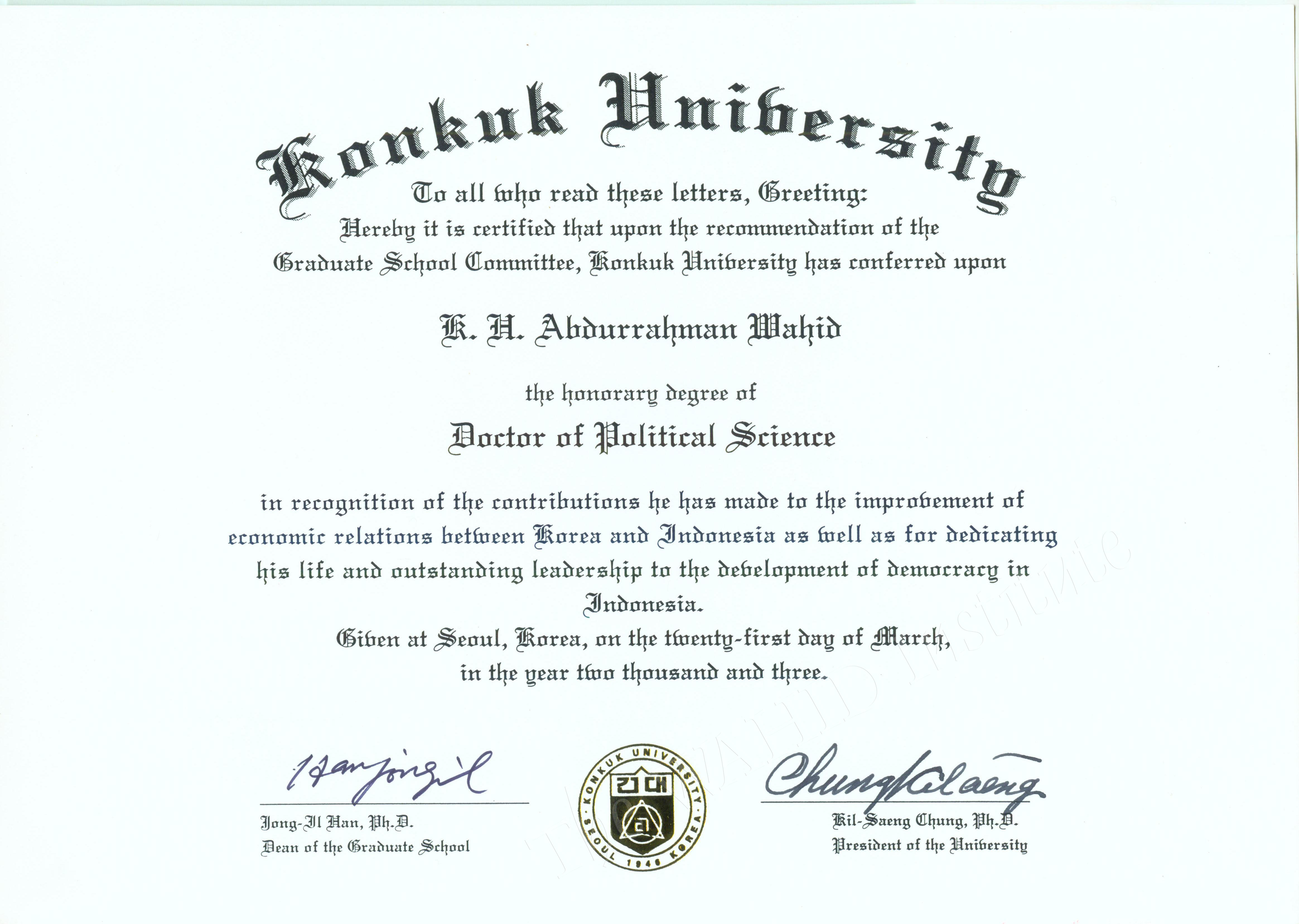 Doctor of Political Science 1